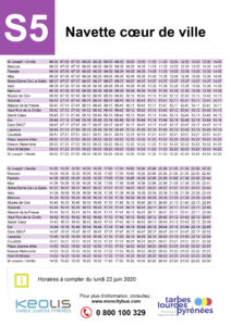 Horaires ligne S4 et S5 à compter du 22 juin – TLP MOBILITÉS